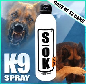 SOK K9 Defender Spray Case of 12 Cans At 14 FLOZ