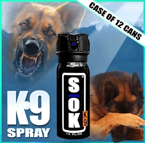 SOK K9 Defense Spray Case of 12 Cans At 1.5 FLOZ Each