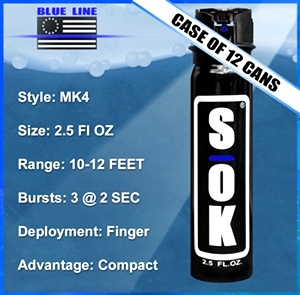 SOK Defense Spray 2.5 FLOZ Case Of 12 Cans