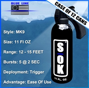 SOK Defense Spray With Trigger 11 FLOZ Case Of 12 Cans