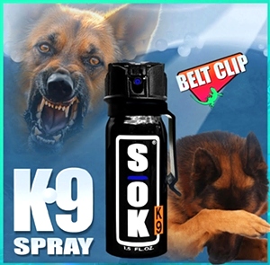 SOK®-MK3-K9-BC   SOK®-MK3-K9-BC Animal Control and Defense Spray 1.5 FLOZ WITH BELT CLIP 